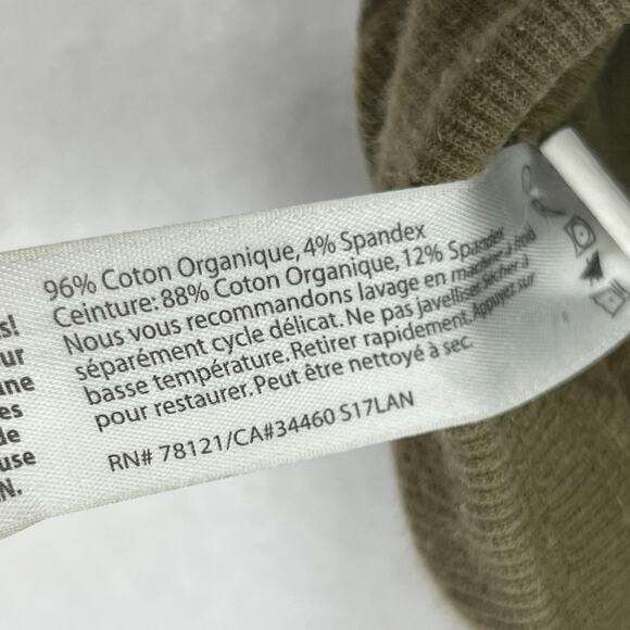 EILEEN FISHER Pants M Stretch Organic Cotton Canvas Tapered Drawstring Green - Picture 9 of 14